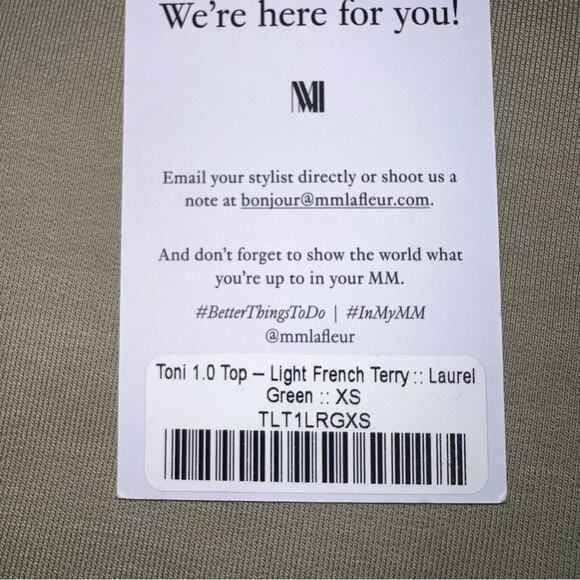 M.M. Lafleur NWT The Toni Top - Light French Terry Tank Top Laurel Green Size XS - Picture 8 of 11